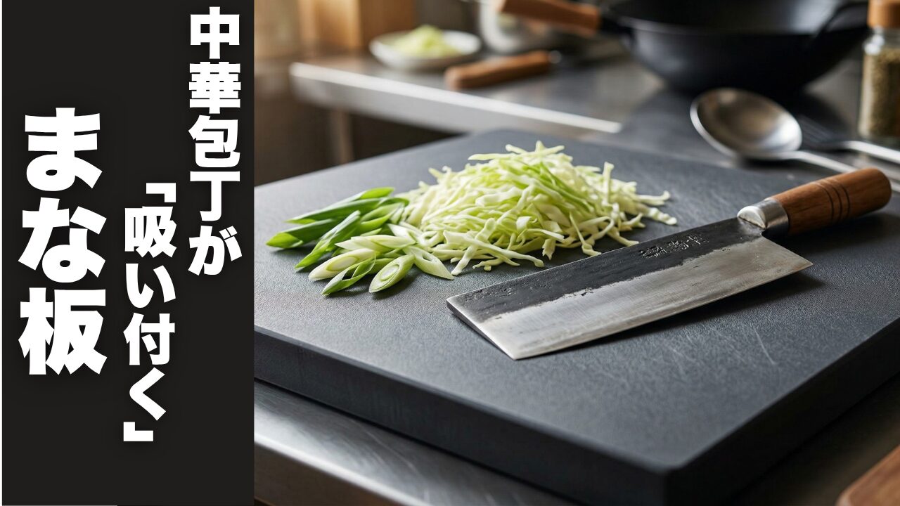 中華包丁が「吸い付く」まな板