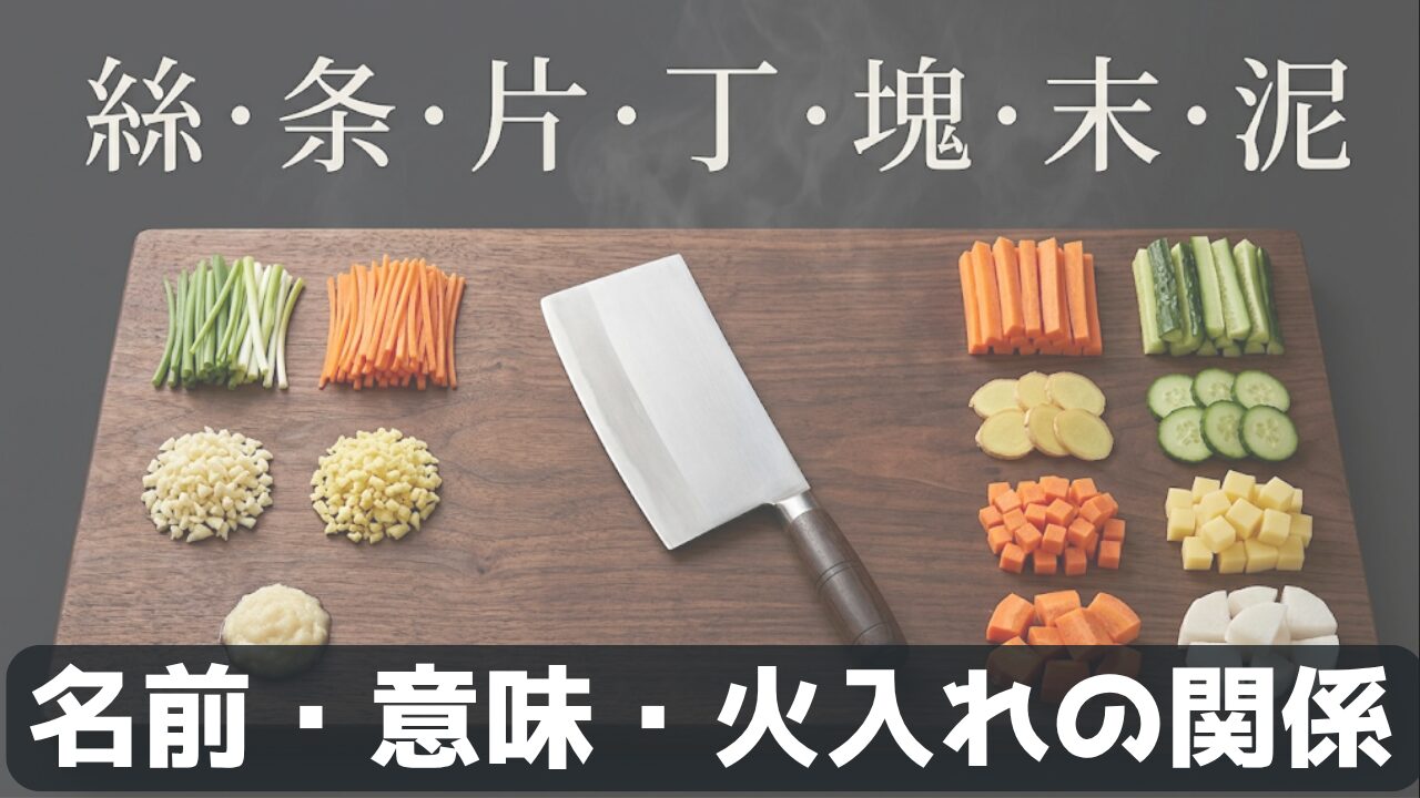 絲・条・片・丁・塊・末・泥。名前・意味・火入れの関係