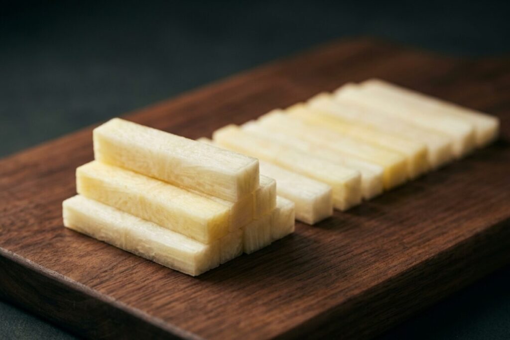 中華料理の条（ティアオ）拍子木切りにした大根